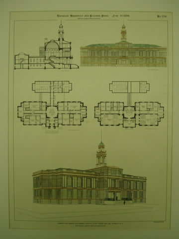 Competitive Design for the Nassau County Court House and Jail , Mineola, NY, 1899, Pickering & Lawyer