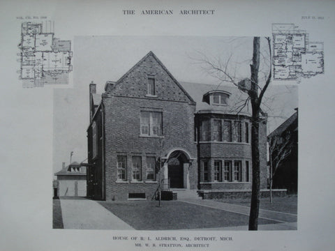 House of R.L. Aldrich, Esq. , Detroit, MI, 1912, Mr. W.B. Stratton