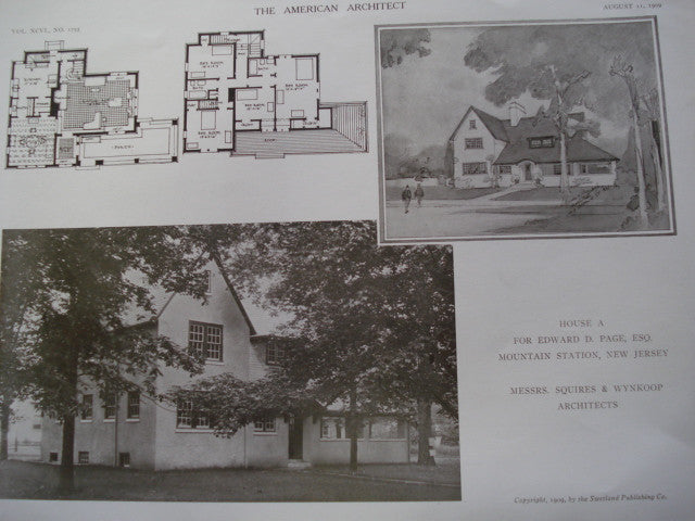 Edward A. Page House , Mountain Station, NJ, 1909, Squires and Wynkoop