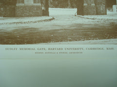 Back of the Dudley Memorial Gate at Harvard University , Cambridge, MA, 1915, Messrs. Howells & Stokes