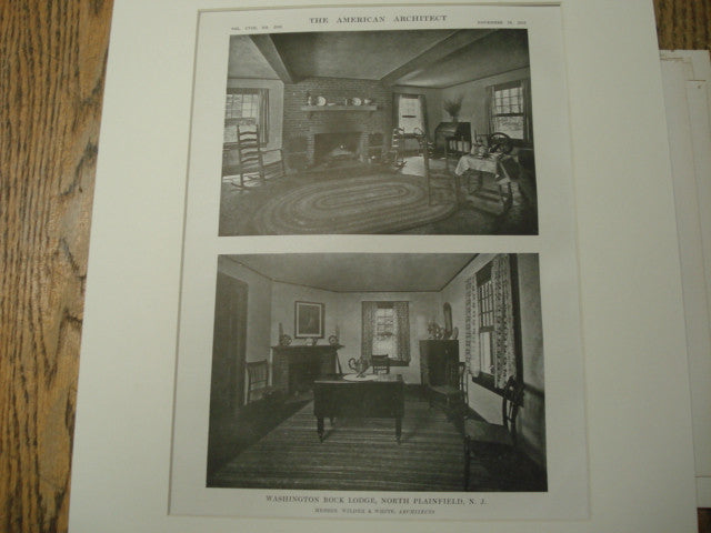 Interior of the Washington Rock Lodge, North Plainfield, NJ, 1915, Wilder and White