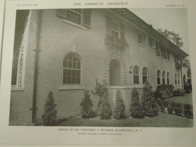 House of Dr. Frederic J. Hughes, Plainfield, NJ, 1915, Wilder and White