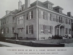 Concrete House of Mr. F.L. Colby , Detroit, MI, 1912, Mr. Albert Kahn, Mr. Ernest Wilby