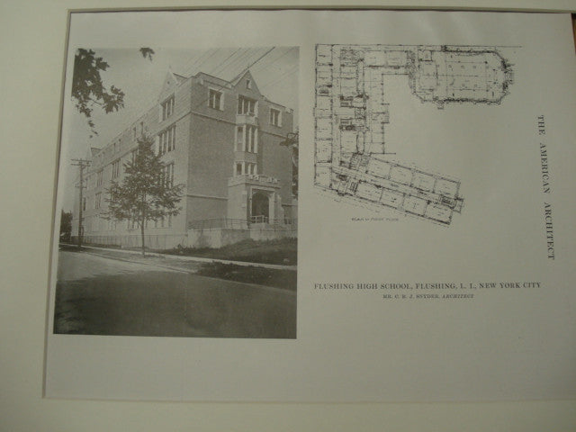 Flushing High School, Flushing, Long Island, NY, 1915, C. B. J. Snyder