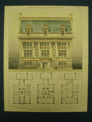 Competitive Design for the Newark Free Public Library , Newark, NJ, 1898, Howard & Cauldwell