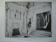 Entrance Hall in the House of M. Newborg, Esq. on 50 East 52nd Street , New York, NY, 1906, J.H. Freedlander