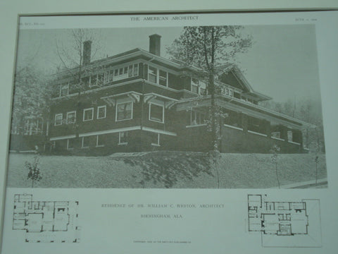 House of William C. Weston, Birmingham, AL, 1909, William C. Weston