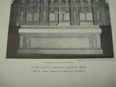 Altar and Reredos at Saint Paul's Cathdral , Detroit, MI, 1911, Messrs. Cram, Goodhue & Ferguson