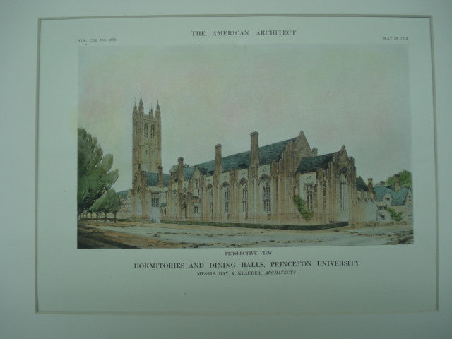 Dormitories and Dining Halls at Princeton University, Princeton, NJ, 1913, Messrs. Day & Klauder
