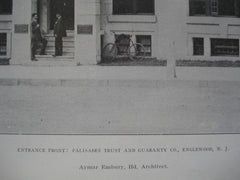 Entrance Front: Palisades Trust and Guaranty Co., Englewood, NJ, 1907, Aymar Embury, IId