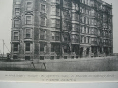 Apartment House on W. Chester Park and Beacon St., Boston, MA, 1891, O.F. Smith