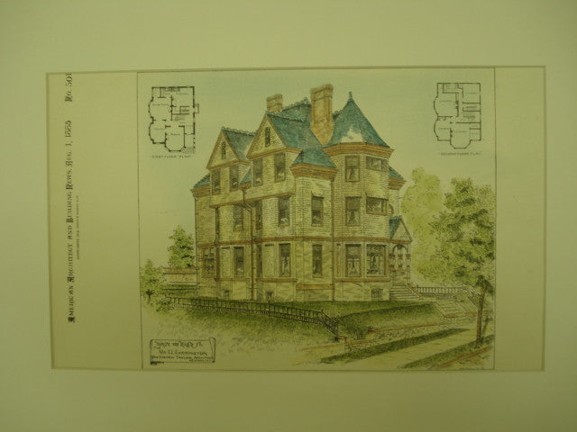 House on High St. for Mr. C. L. Carrington, Newark, NJ, 1885, Van Campen Taylor