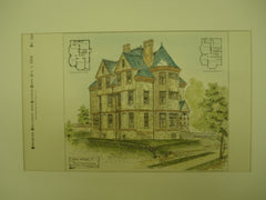 House on High St. for Mr. C. L. Carrington, Newark, NJ, 1885, Van Campen Taylor