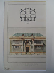 Competitive Design for the Public Library , Davenport, IA, 1901, Wm. L. Woollett