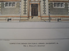 Competitive Design for the Public Library , Davenport, IA, 1901, Wm. L. Woollett