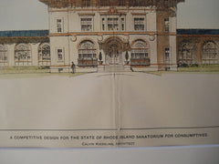 Competitive Design for the State of Rhode Island Sanatorium for Consumptives, Burrillville, RI, 1903, Calvin Kiessling