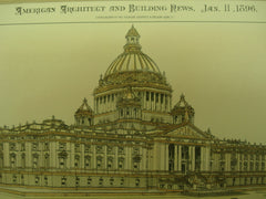 Design for the Minnesota State-House , St. Paul, MN, 1897, Cyrus K. Dean