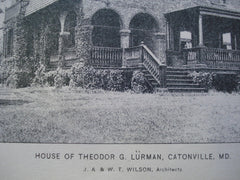 House of Theodor G. Lurman , Catonville, MD, 1896, J.A. & W.T. Wilson