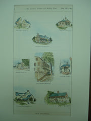 Old Colonial Buildings , Ephrata, Long Island, Williamsburg, Newport, Charleston, Greenbush, Andover, 1900, unknown