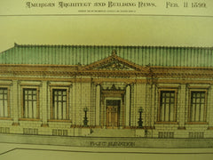 Competitive Design for Public Library , Pawtucket, RI, 1899, York & Sawyer