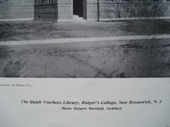 Ralph Voorhees Library, Rutger's College , New Brunswick, NJ, 1904, Henry Rutgers Marshall