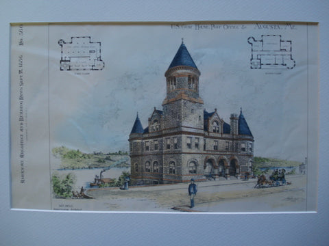 U.S. Court House and Post Office , Augusta, ME, 1886, M.E. Bell