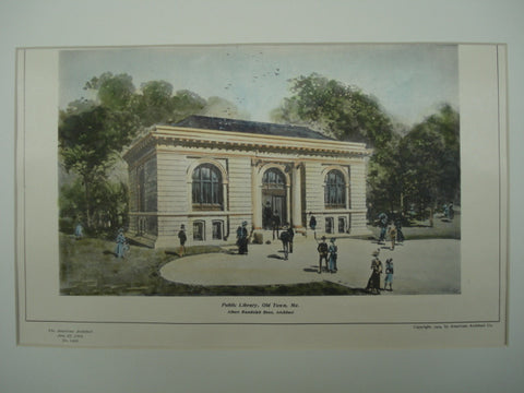 Public Library , Old Town, ME, 1904, Albert Randolph Ross