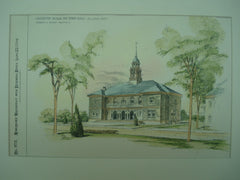 Accepted Design for the Town Hall , Billerica, MA, 1894, Warren & Bacon