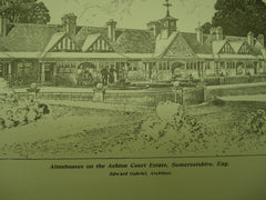 Almshouses on the Ashton Court Estate , Somersetshire, England, UK, 1904, Edward Gabriel