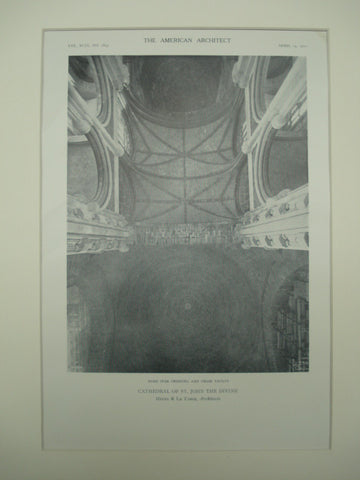 Dome over Crossing and Choir Vaults in the Cathedral of St. John the Divine , New York, NY, 1911, Heins & La Frage