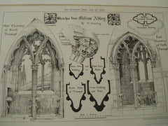 Sketches from Melrose Abbey, Melrose, Scotland, UK, 1881, W. Canning