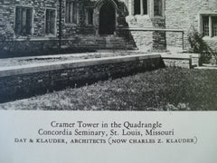 Cramer Tower in the Quadrangle at Concordia Seminary , St. Louis, MO, 1928, Day & Klauder