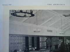 Library in the Teaneck High School, Teaneck, NJ, 1930, Hacker and Hacker
