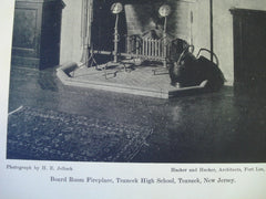 Board Room Fireplace in the Teaneck High , Teaneck, NJ, 1930, Hacker and Hacker