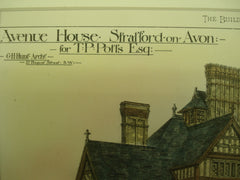 Avenue House for T. P. Potts , Stratford On Avon, Warwickshire, England, UK, 1883, G. H. Hunt