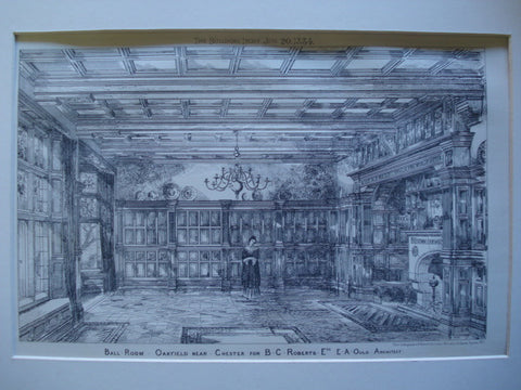 Ballroom for B.C. Roberts, Esq. , Oakfield near Chester, England, UK, 1884, E.A. Ould