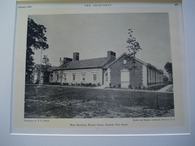 Bryant School, Teaneck, NJ, 1930, Hacker and Hacker