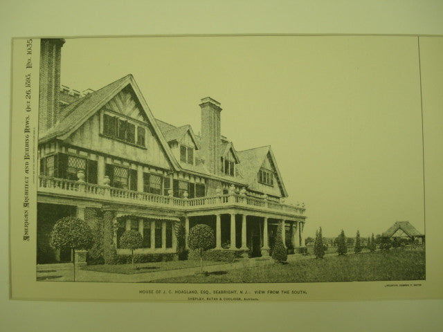 House of J. C. Hoagland, Esq. , Seabright, NJ, 1895, Shepley, Rutan, & Coolidge
