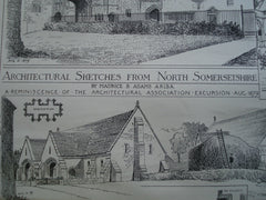Architectural Sketches from North Somersetshire, Somersetshire, England, UK, 1883, Maurice B. Adams