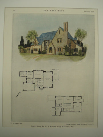 House of Dr. H. J. Weiland , South Milwaukee, WI, 1927, George Schley & Sons