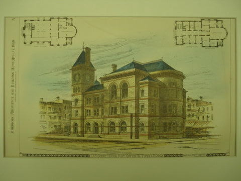 US Court House and Post Office , Topeka, KS, 1880, Jas. G. Hill