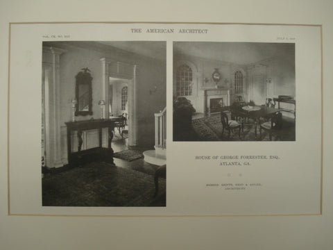 House of George Forrester, Esq., Atlanta, GA, 1916, Hentz, Reid & Adler