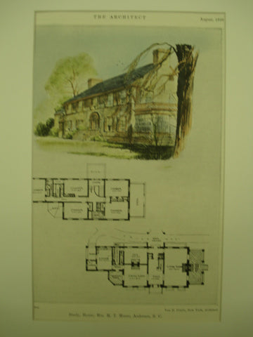 House of Mrs. M. T. Moore , Anderson, SC, 1926, Van F. Pruitt