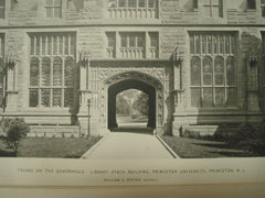 Facade on the Quadrangle: Library Stack-Building, Princeton University, Princeton, NJ, 1898, William A. Potter