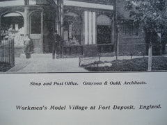 Shop and Post Office. Workmen's Model Village, Port Deposit, England, UK, 1904, Grayson & Ould