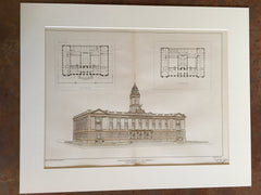 City Hall, Newark, NJ, 1901, W B Tubby, Architect, Original Hand Colored -