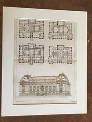 City Hall, Newark, NJ, 1901, Kiesling, Richmond & Henry, Original Hand Colored -