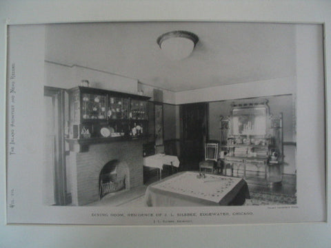 Dining Room at the Residence of J. L. Silsbee at Edgewater, Chicago, IL, 1889, J. L. Silsbee