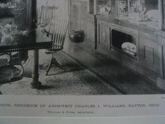 Dining Room at the Residence of Architect Charles I. Williams, Dayton, OH, 1889, Williams and Otter