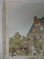 Residence for Cyrus Curtis, Camden, NJ, 1888, Albert W. Dilks
